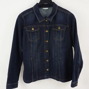 J-JILL Dark Blue Jean Jacket Size Large